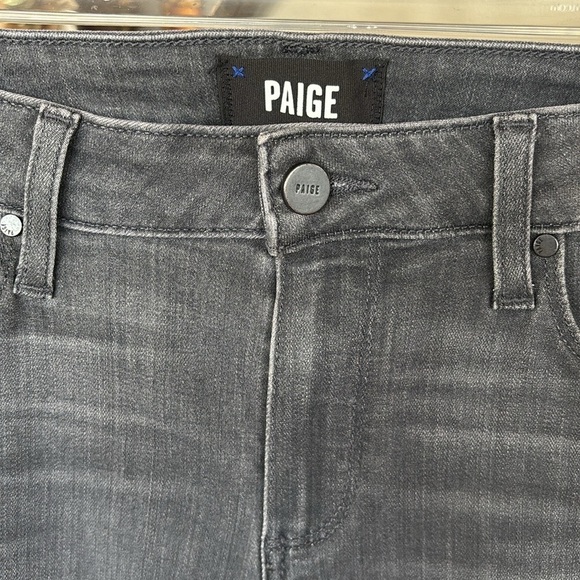 NWOT PAIGE Verdugo Ankle Skinny Jeans Cropped Mid-Rise Gray Stretch Raw Hem - Picture 4 of 16